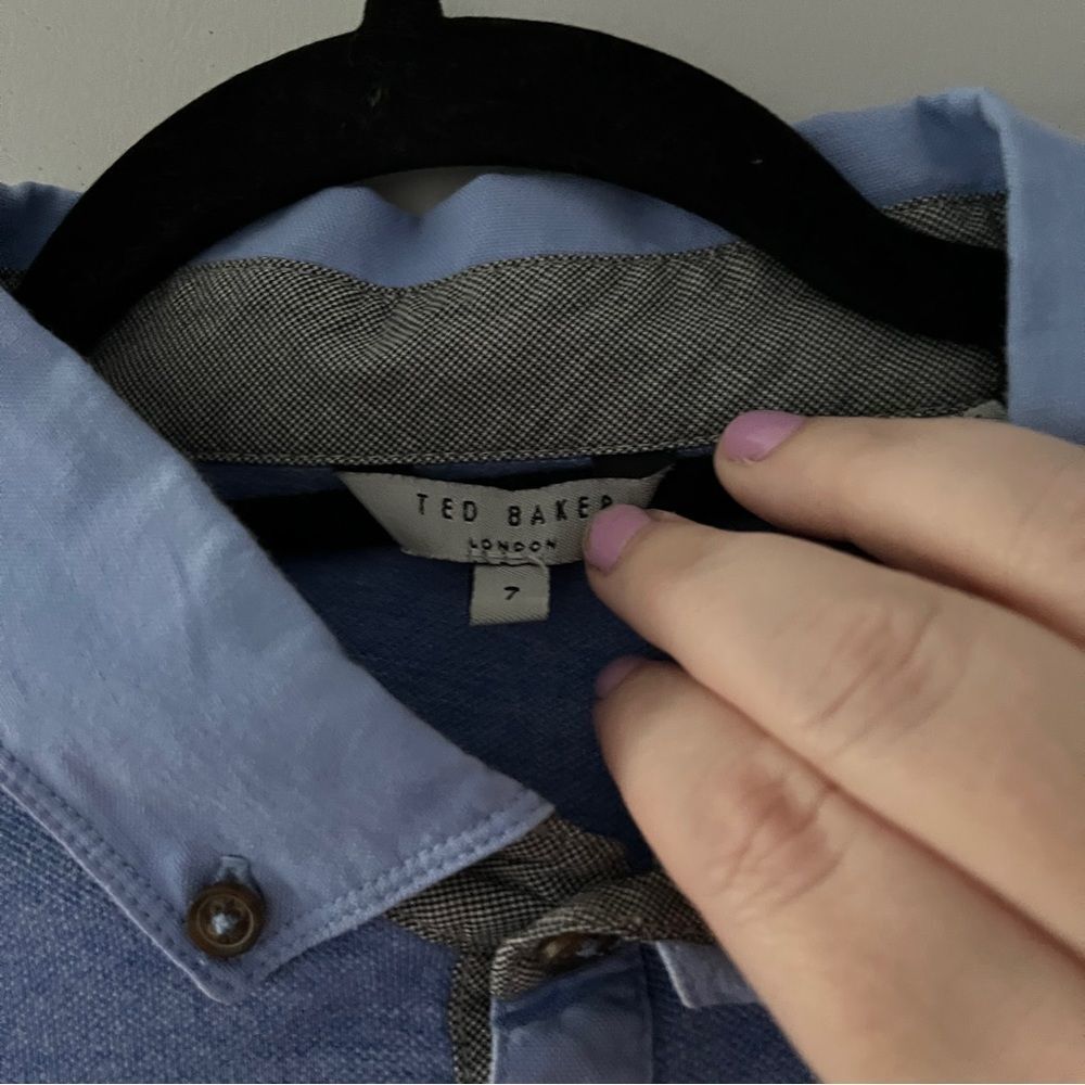 Ted Baker blue knit polo size 7 - Picture 3 of 5
